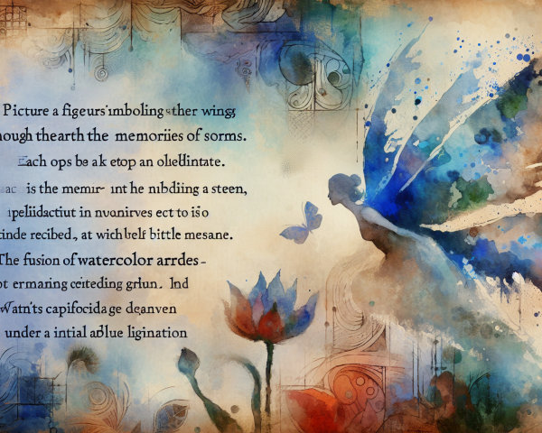 Whimsical Watercolor Fairy in Flight with Butterfly