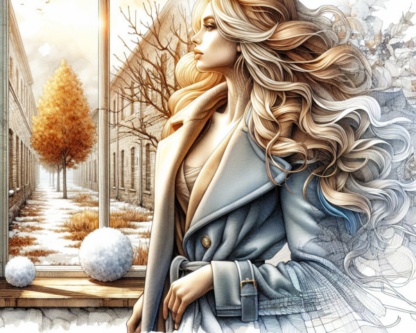 Serene Portrait of a Woman by a Window in Autumn