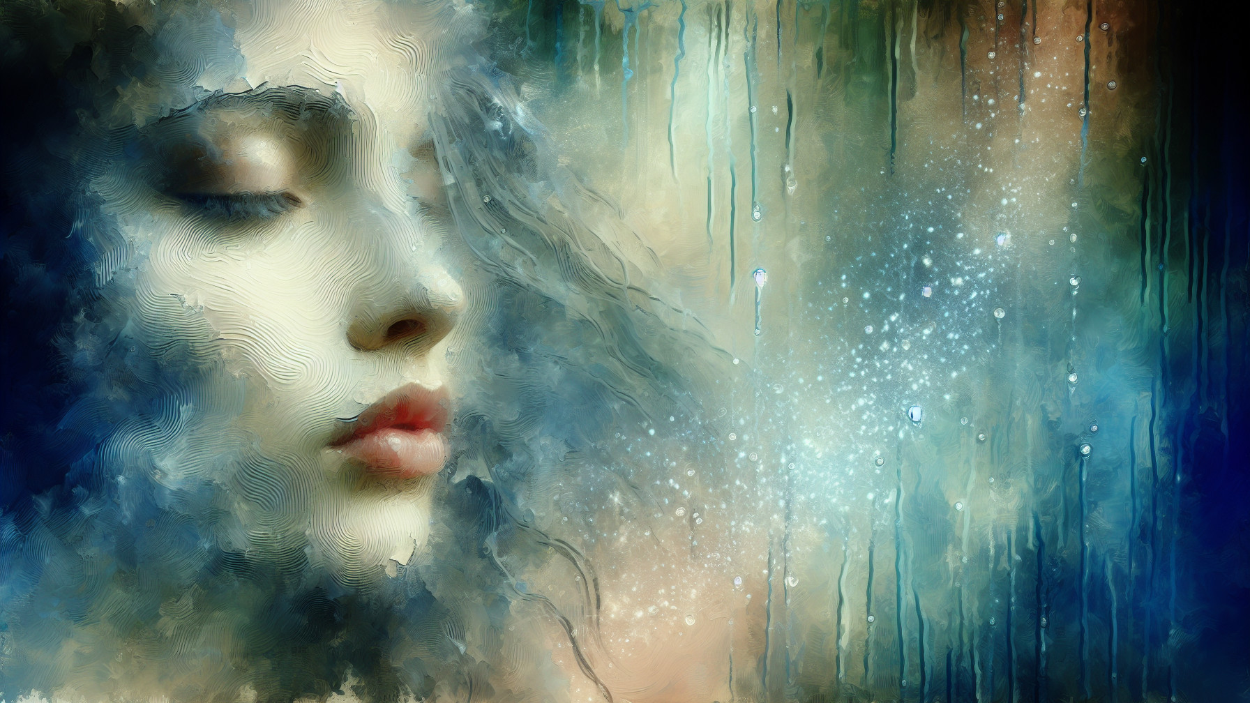 Ethereal Portrait of a Woman with Dreamy Background