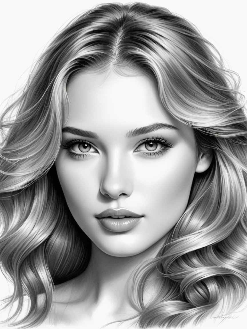 Black and white portrait of a young woman with elegance