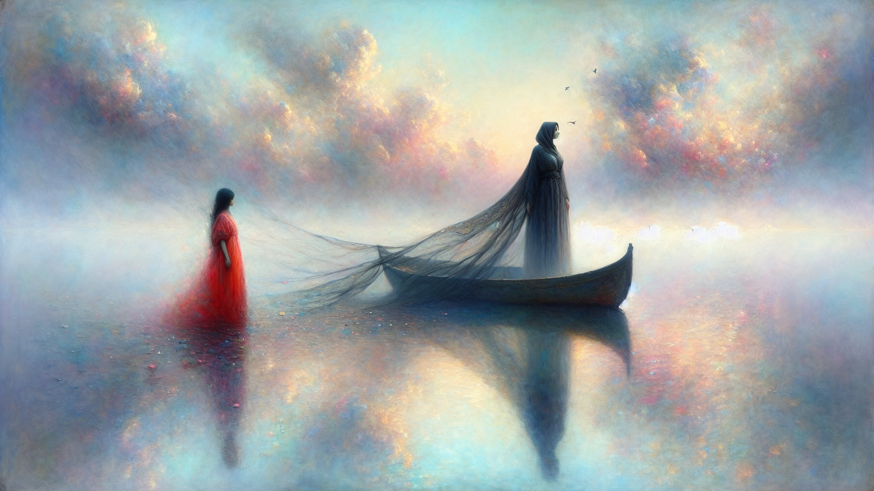 Surreal Fantasy Art Featuring Two Women in Landscape