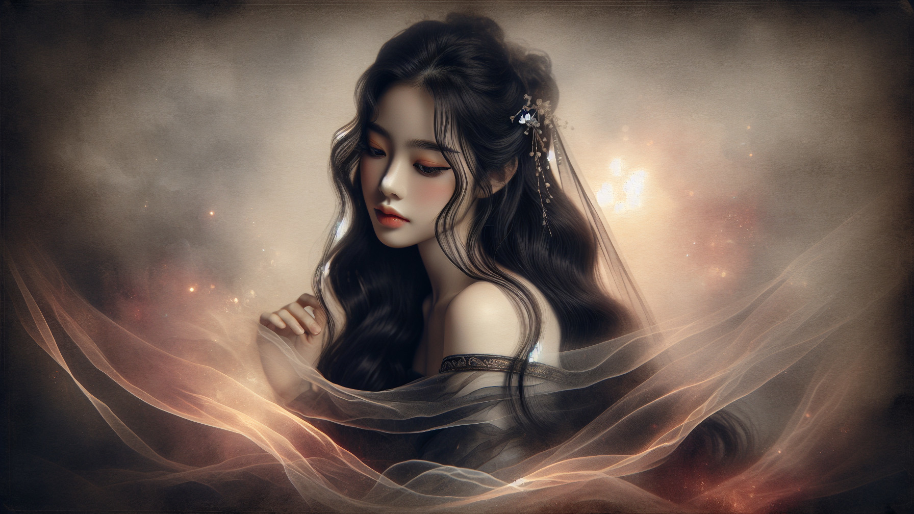 Serene Portrait of a Young Woman in Ethereal Light