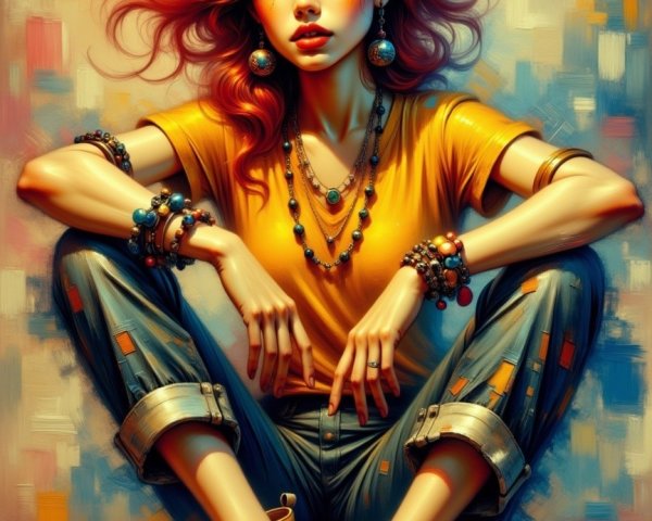 Stylized Portrait of a Confident Young Woman