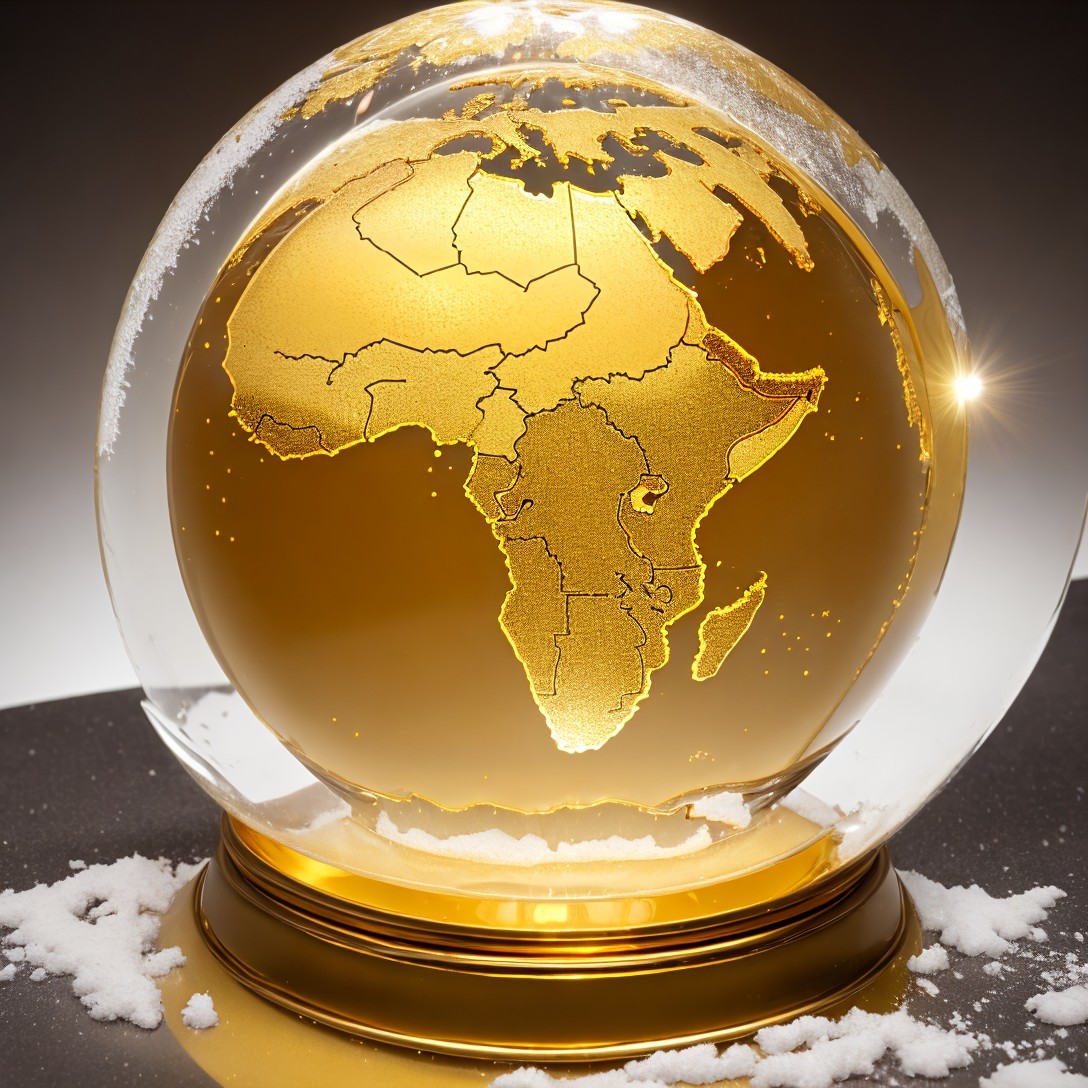 Golden Globe Map of Africa, Europe, and Asia