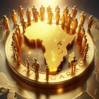 Golden Globe Map of Africa, Europe, and Asia