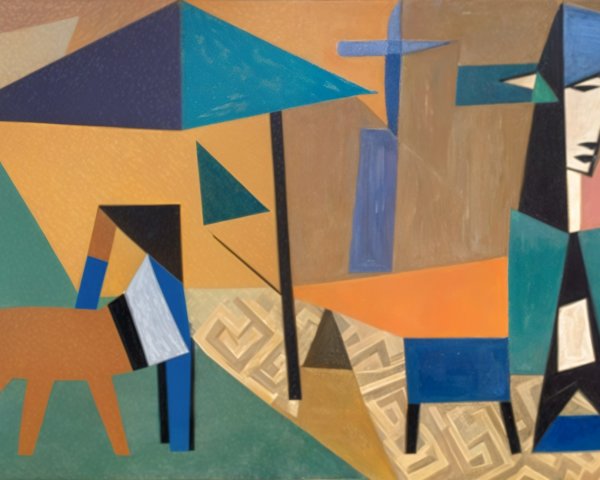 Abstract Composition with Geometric Shapes and Colors