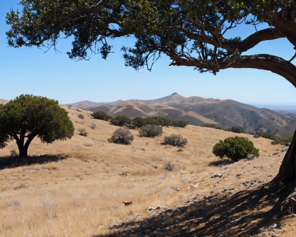 Serene Landscape of Rolling Hills and Clear Sky