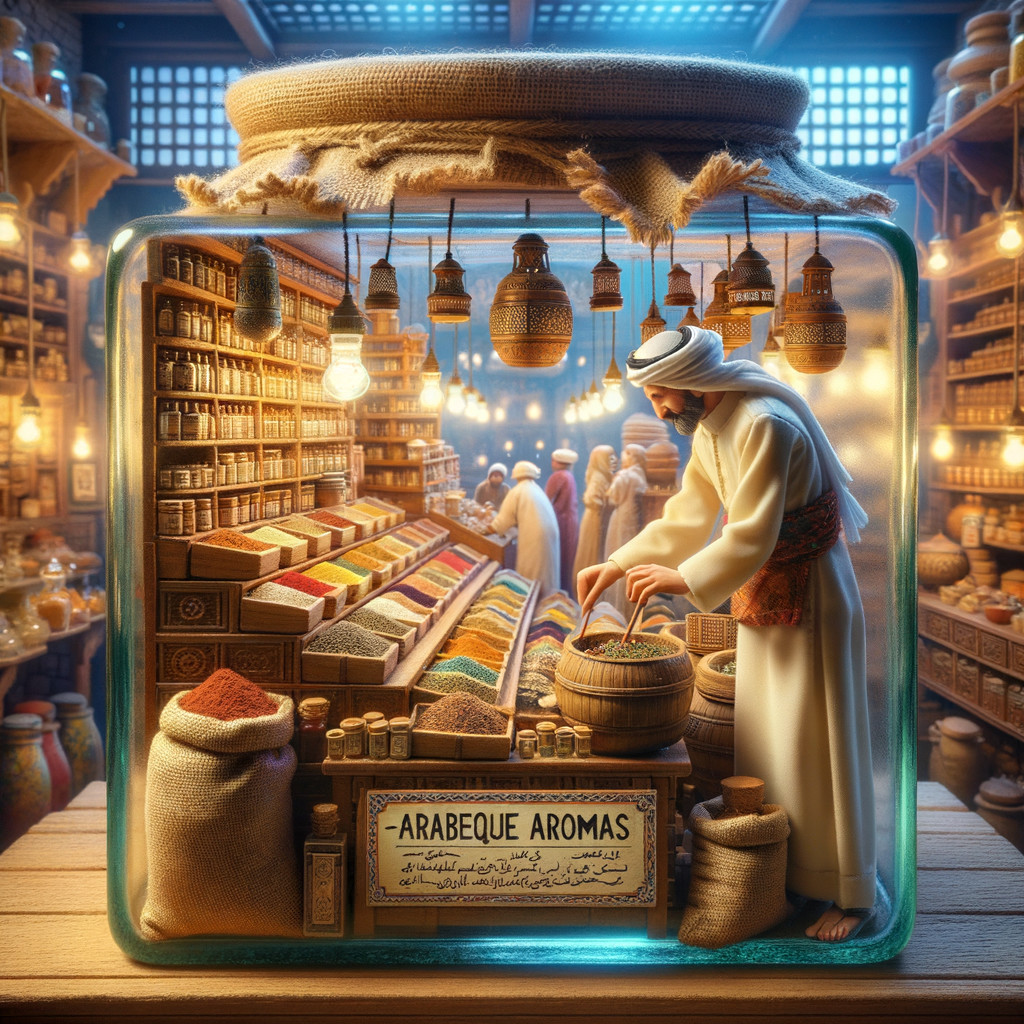 Miniature Spice Market Scene in a Glass Jar
