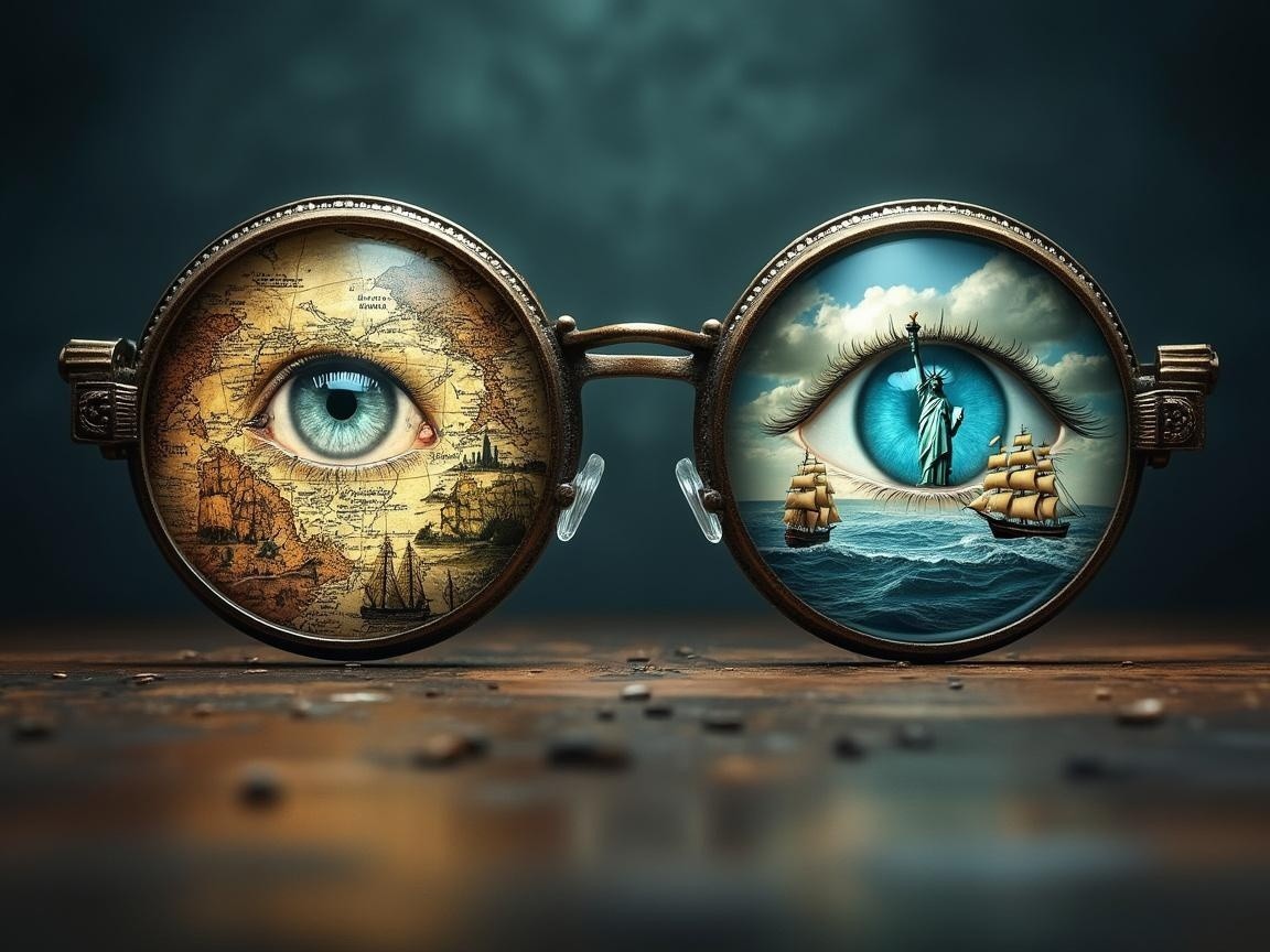 Vintage Glasses with Unique Lenses and Themes
