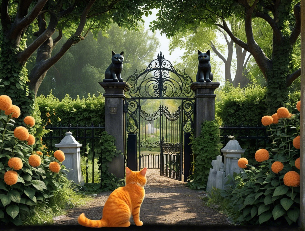 Enchanting Garden Gate Surrounded by Lush Greenery