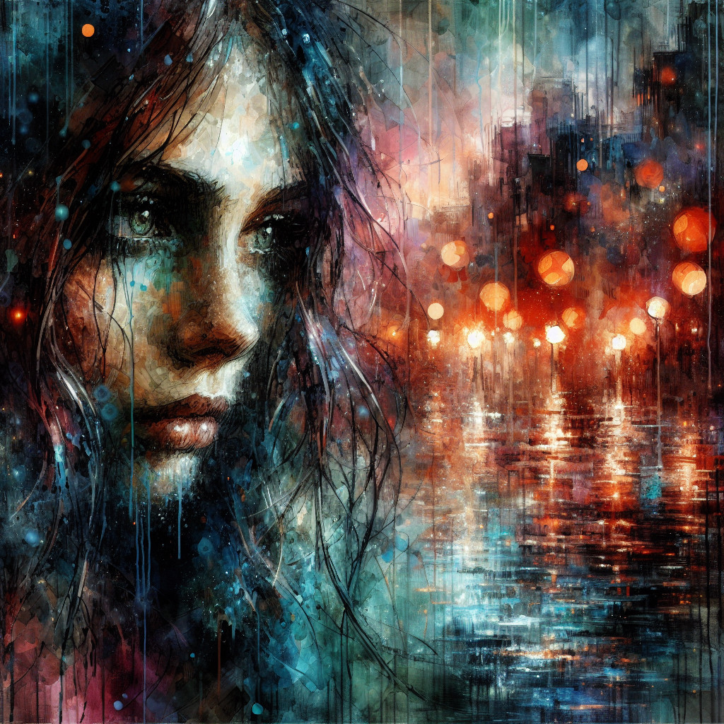 Close-up of a young woman's face in vibrant colors