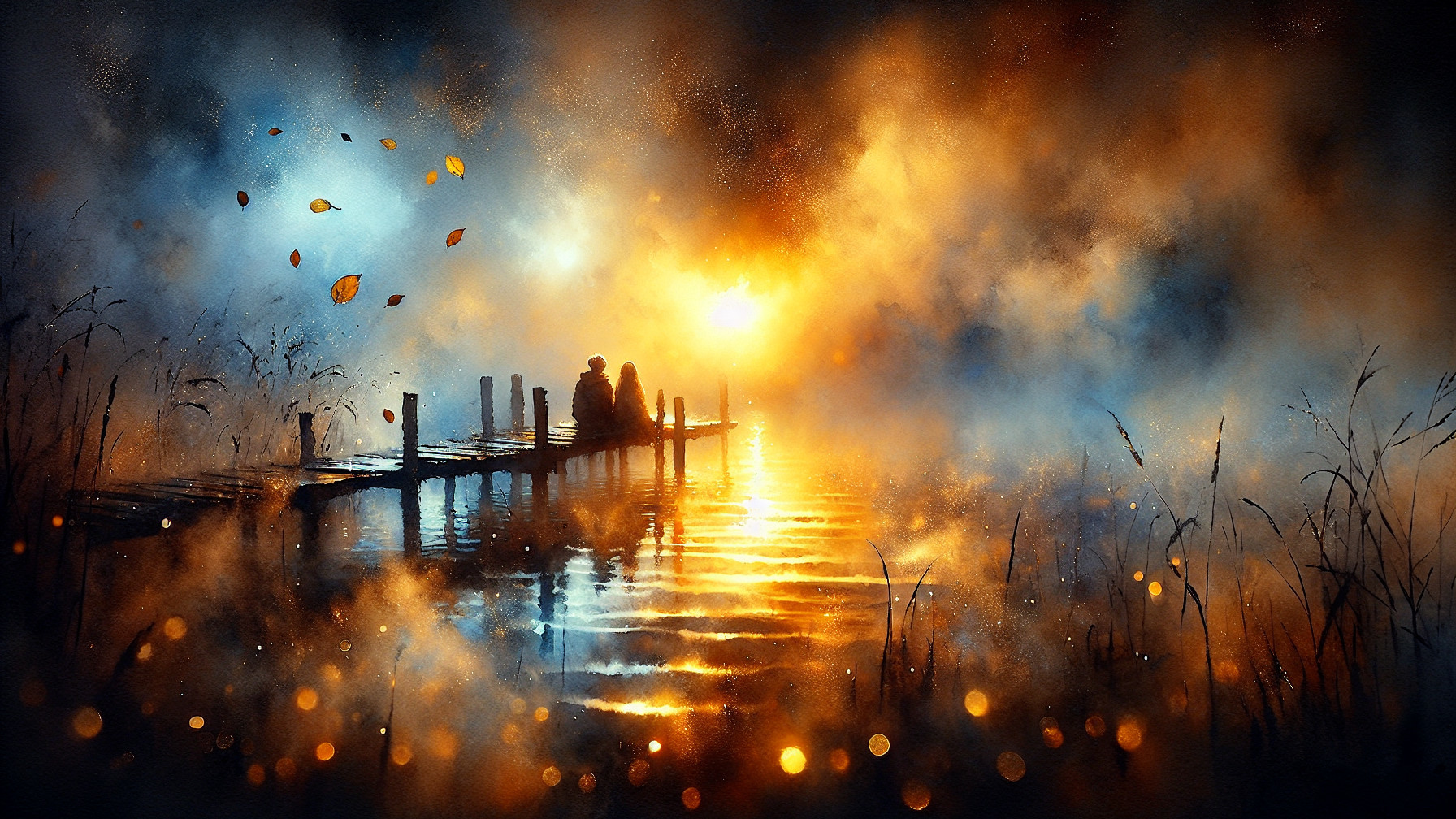 Serene Sunset Over Tranquil Lake with Gentle Ripples