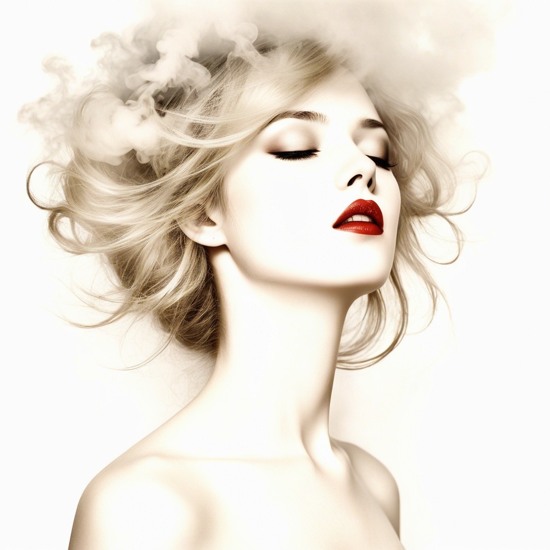 Portrait of a Woman with Blonde Hair and Serene Expression