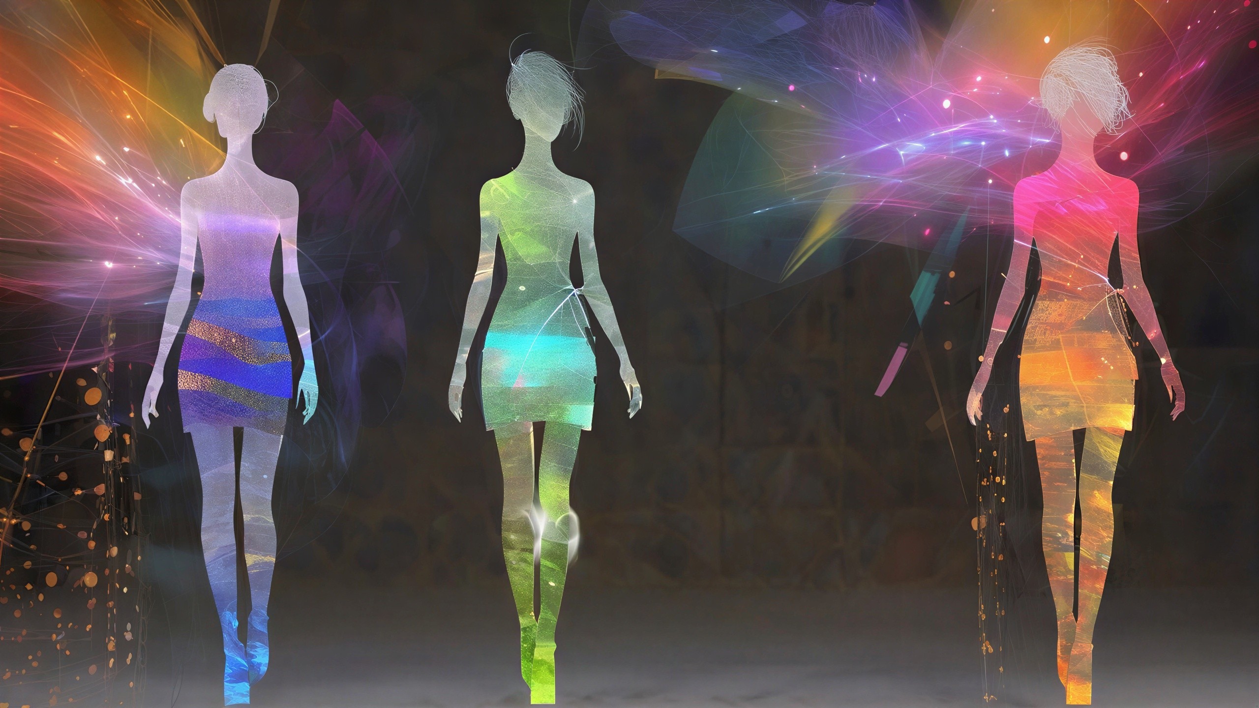 Translucent Female Silhouettes in Digital Art Design