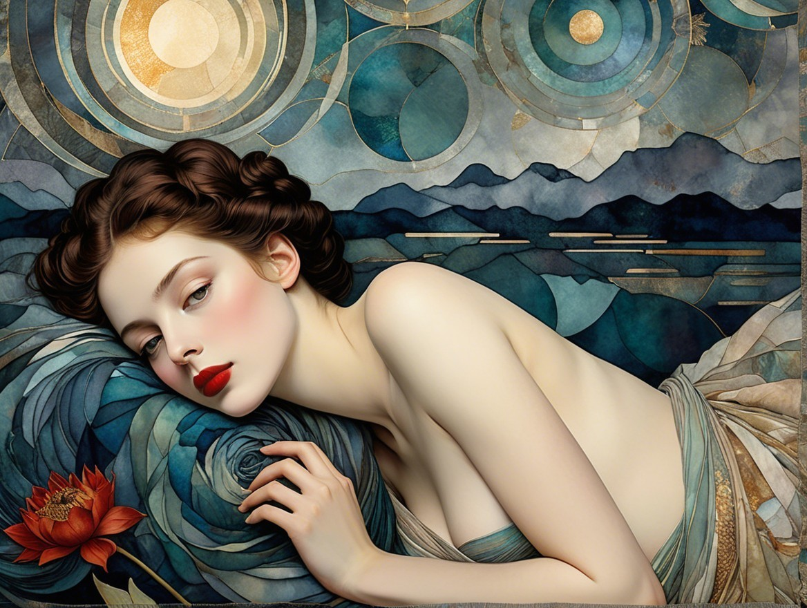 Dreamy Portrait of a Woman with Ethereal Elements