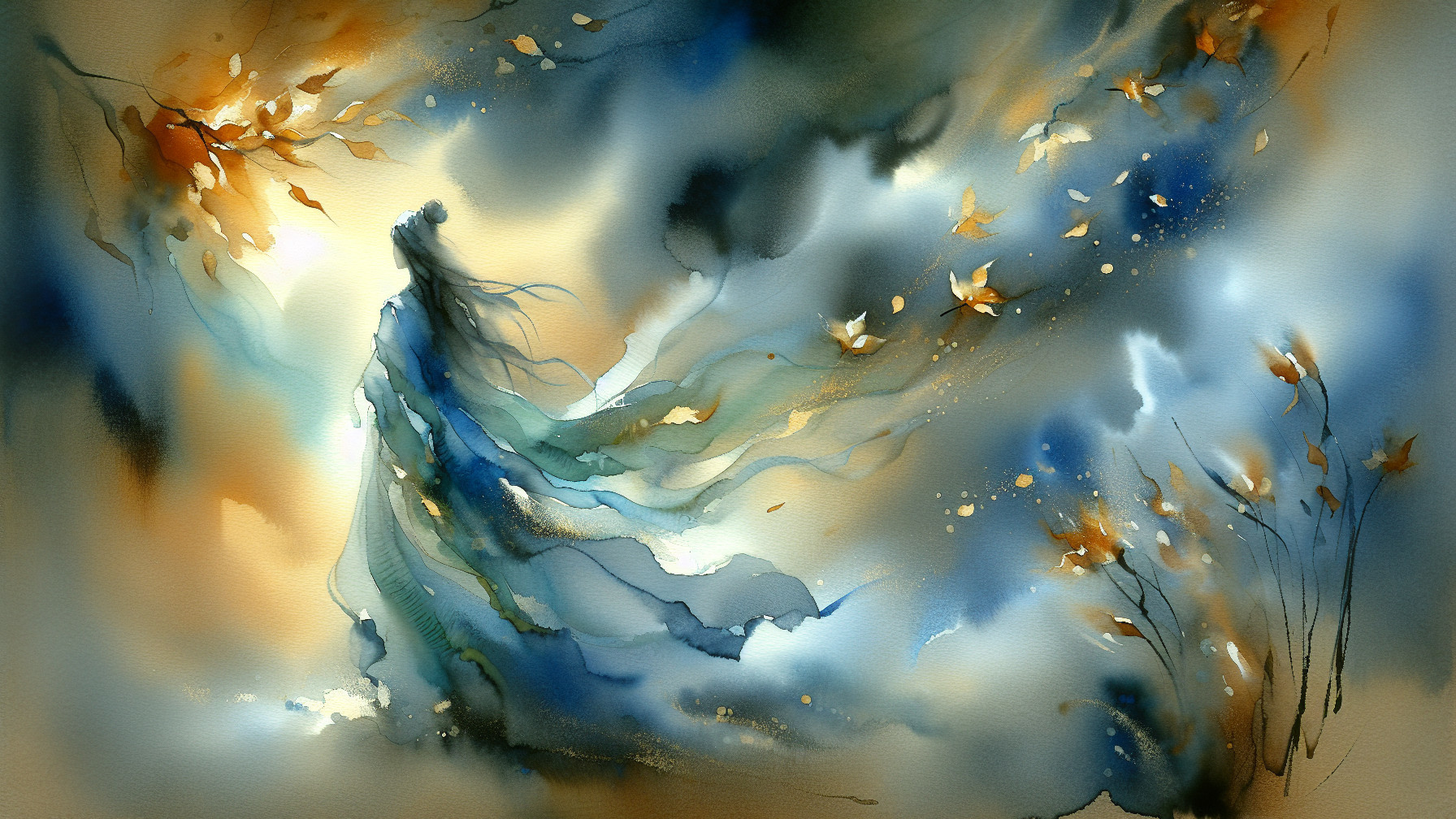 Ethereal Figure in Dreamlike Landscape with Soft Hues