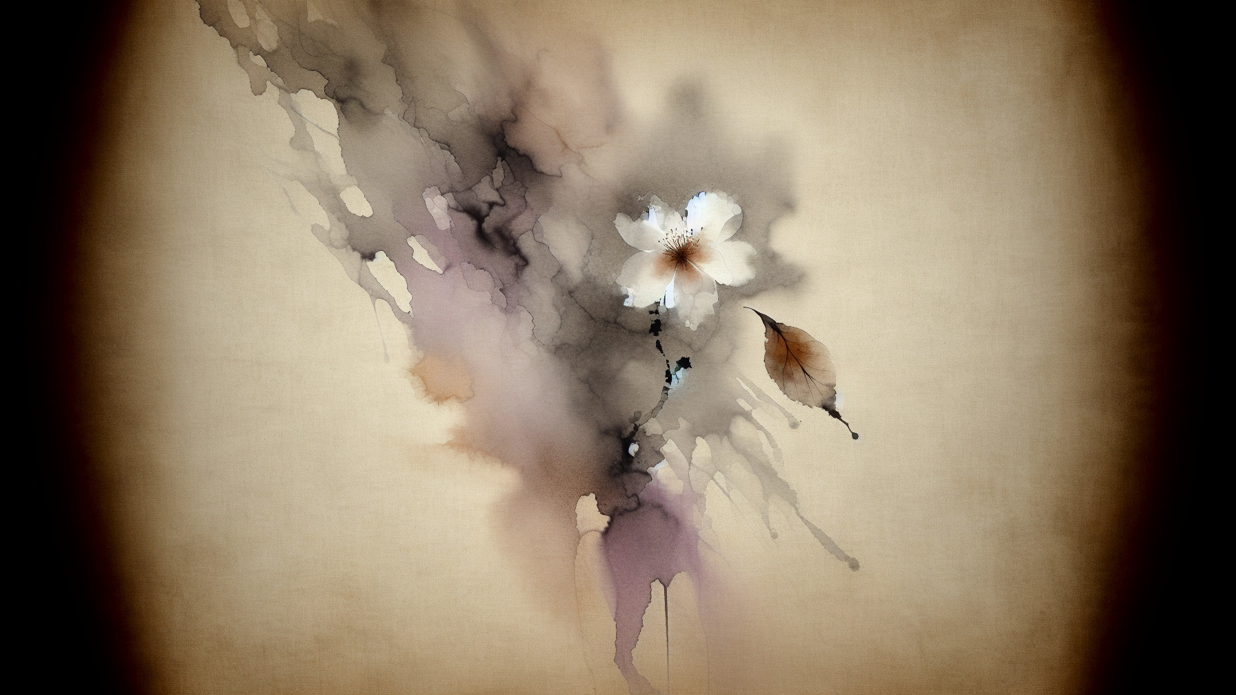 Delicate Watercolor Illustration of a White Flower