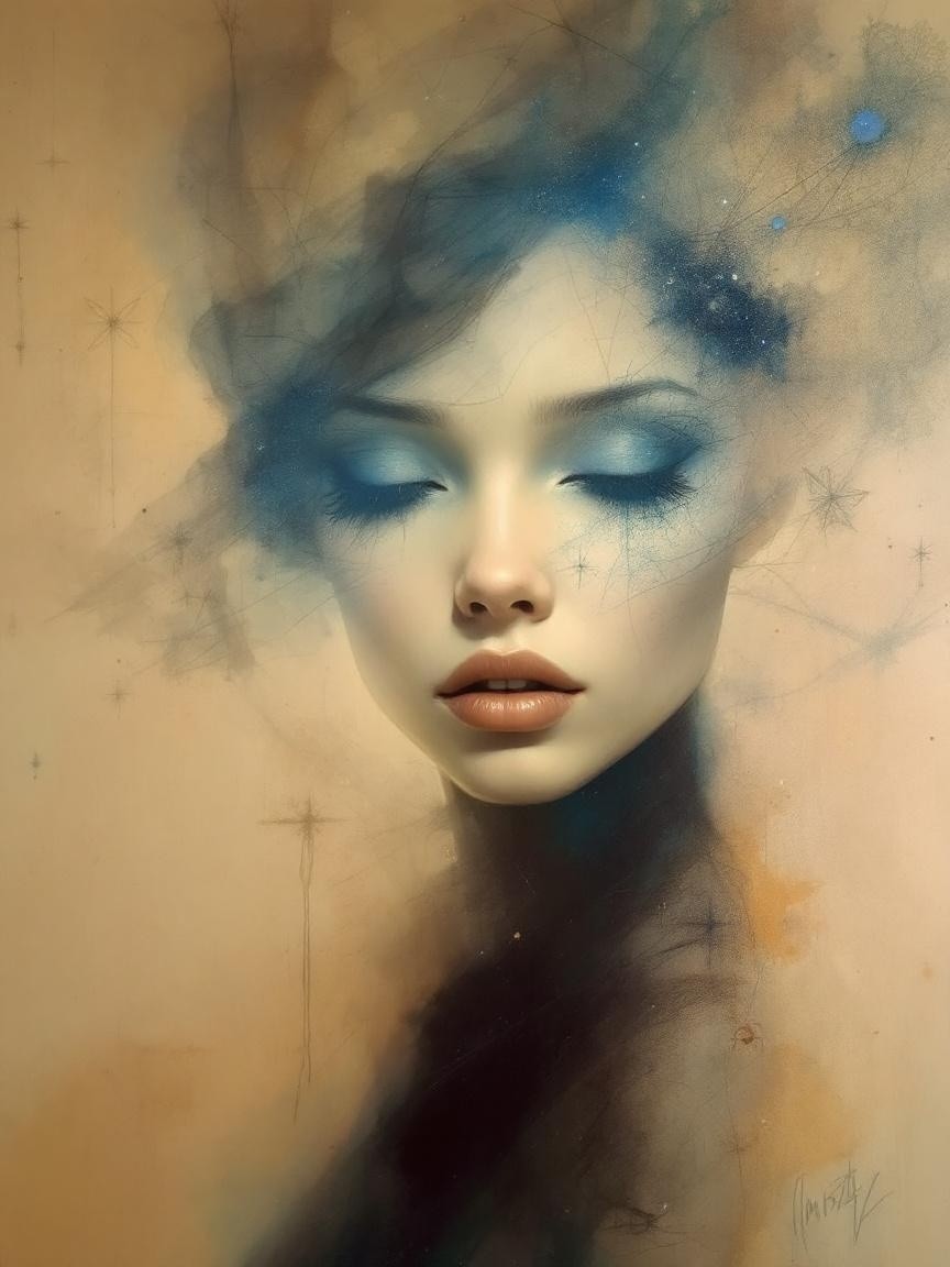 Dreamy Portrait of a Woman with Ethereal Qualities
