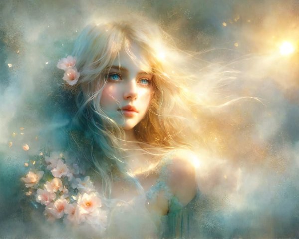 Ethereal Portrait of a Young Woman in Soft Light