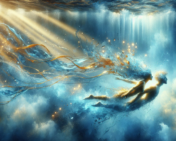 Ethereal Underwater Scene with Graceful Figures