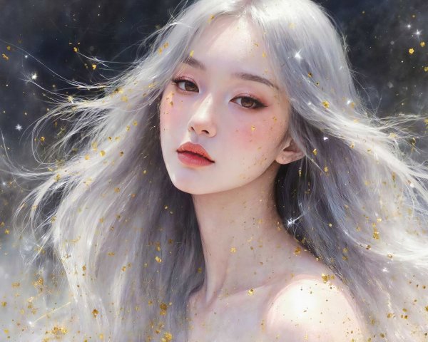 Detailed Portrait of a Young Woman with Blonde Hair