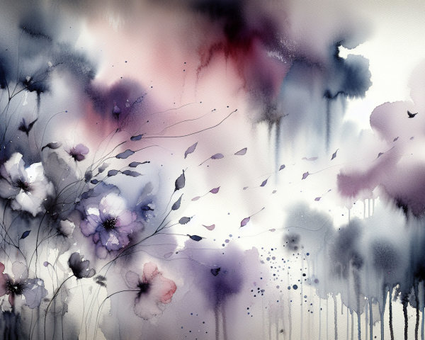 Abstract Floral Arrangement in Soft Hues
