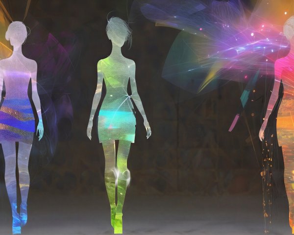 Translucent Female Silhouettes in Digital Art Design