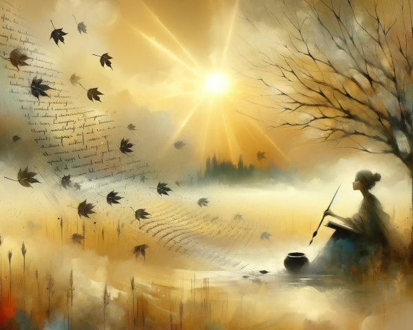 Serene Landscape with Warm Autumn Hues and Waterway