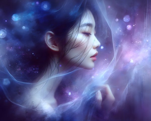 Serene Portrait of a Woman in Ethereal Colors