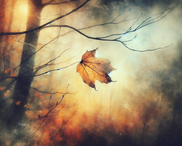 Delicate Maple Leaf Against Ethereal Autumn Backdrop