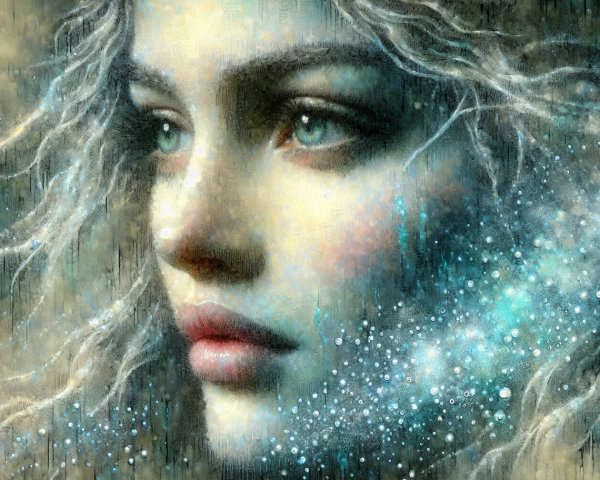 Portrait of a Young Woman in Ethereal Colors
