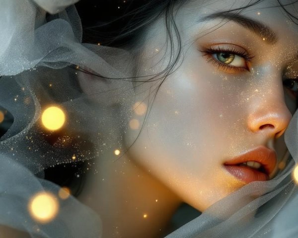 Close-up Portrait of a Woman with Ethereal Glow