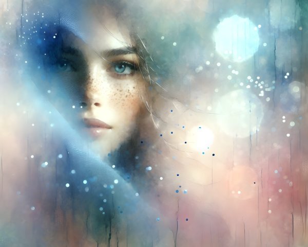 Ethereal Portrait of a Young Woman in Soft Hues