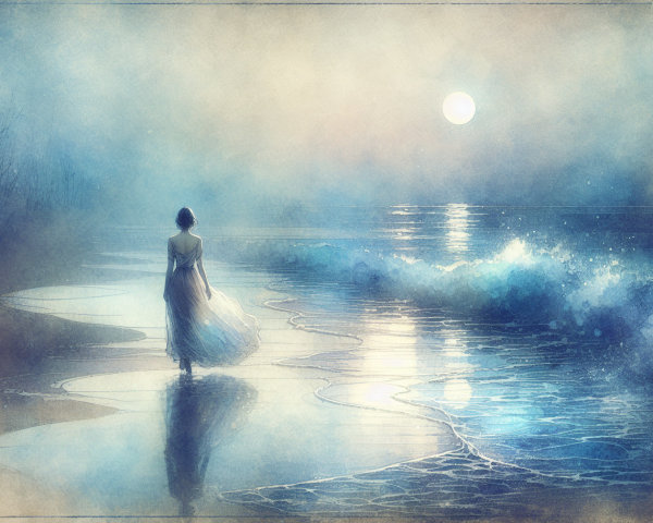 Serene Coastal Scene at Twilight with Gentle Waves