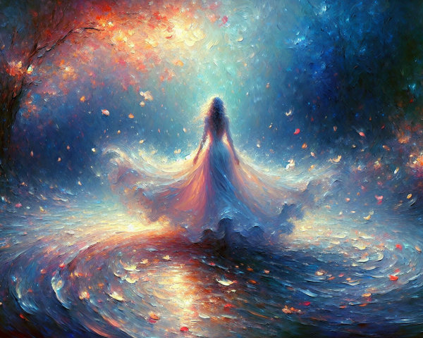 Dreamlike Scene with Ethereal Light and Colors