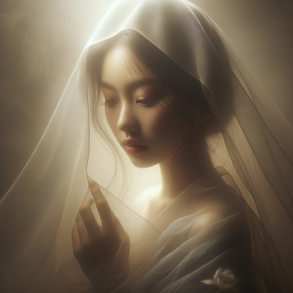 Ethereal Portrait of a Woman with Delicate Veil