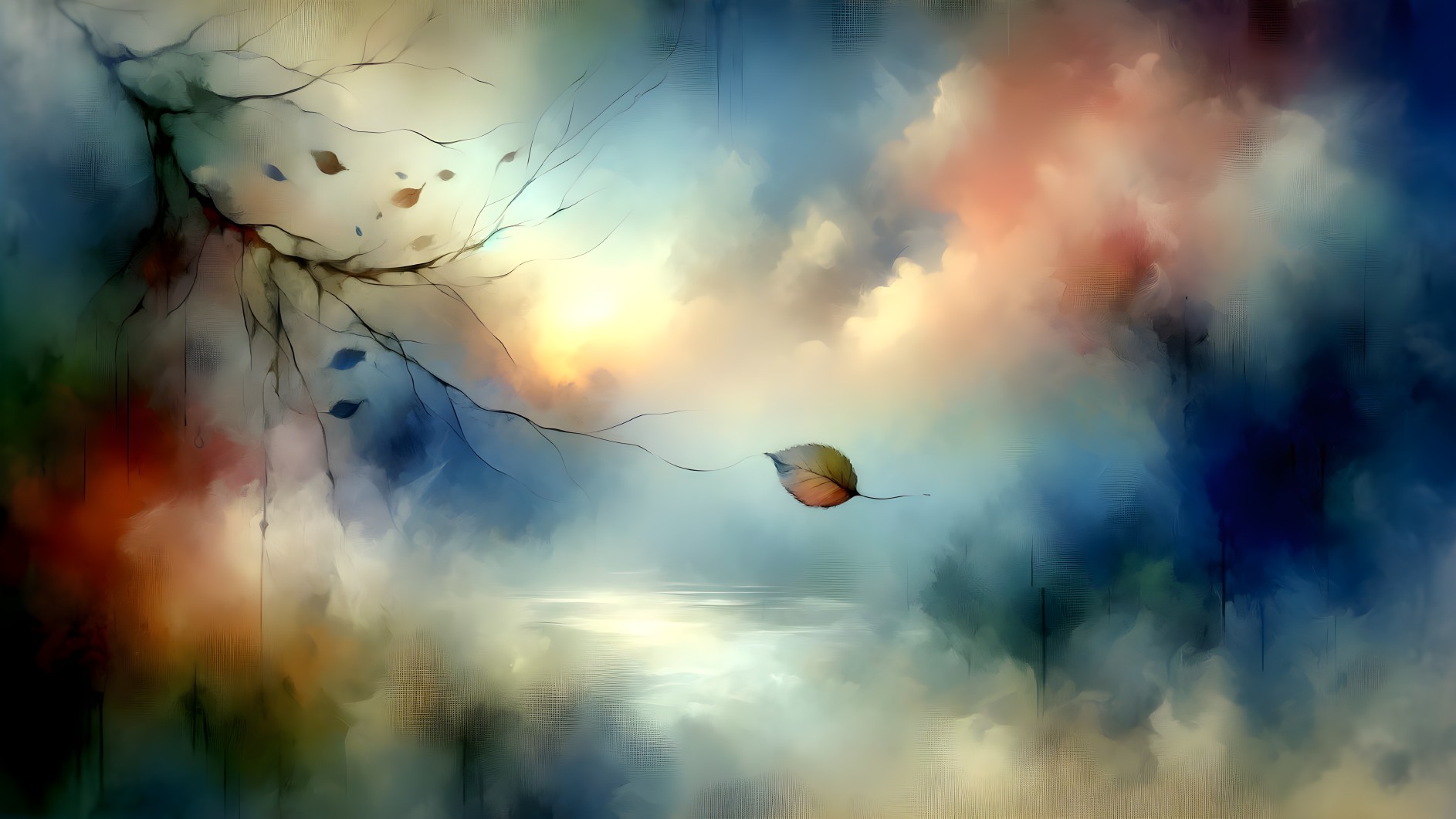 Dreamy Landscape with Soft Hues and Tranquil Waters