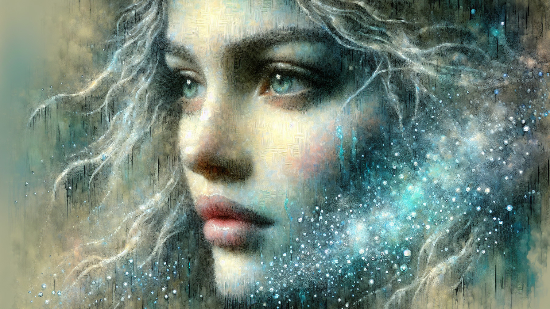 Portrait of a Young Woman in Ethereal Colors