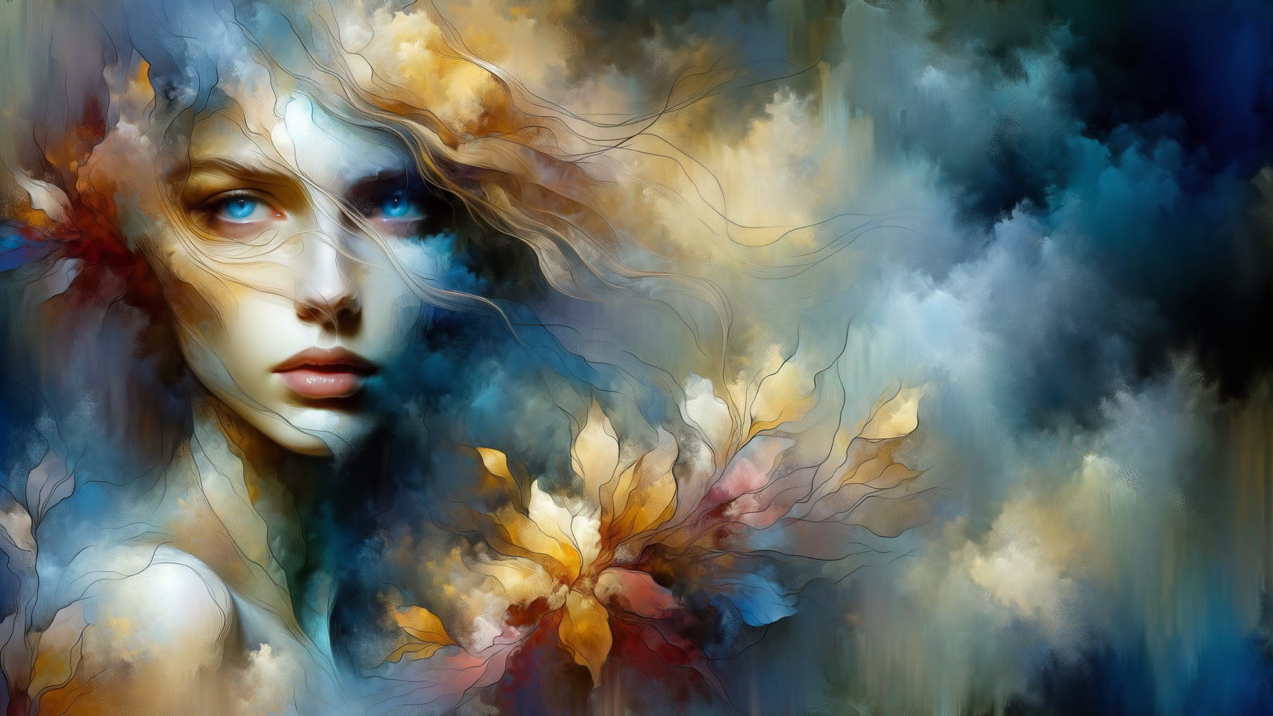Ethereal Portrait of a Woman in Abstract Colors