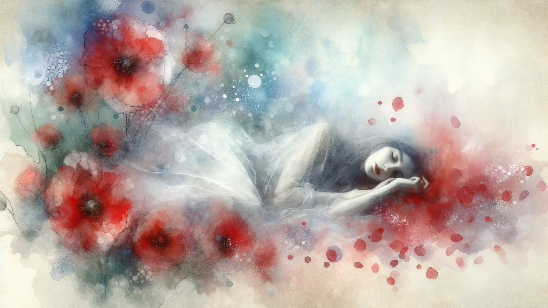 Woman in a Field of Vibrant Red Poppies