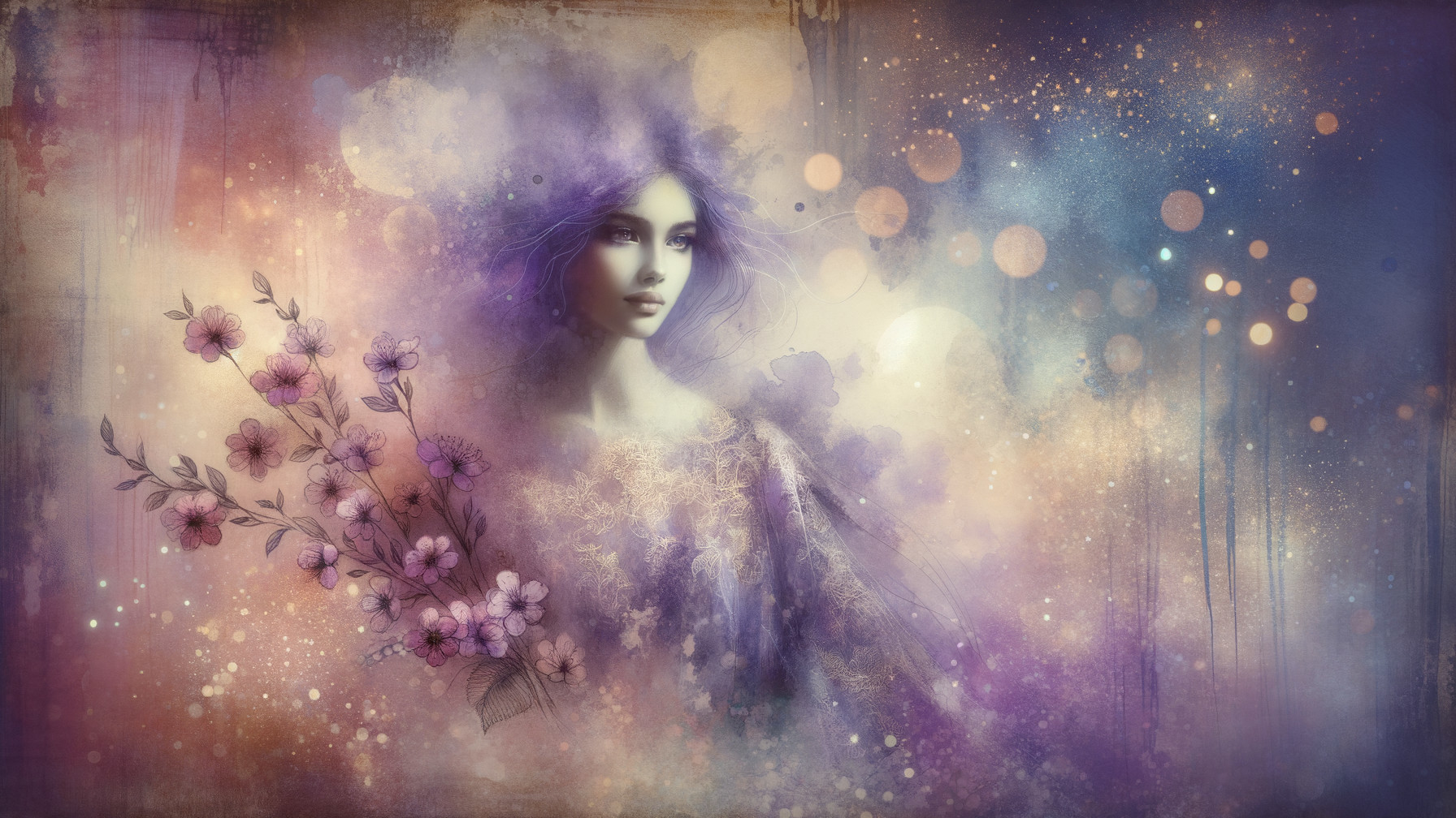 Mystical Portrait of a Woman in Ethereal Colors