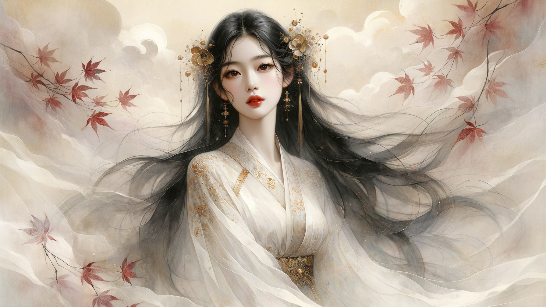 Serene Portrait of Woman in Traditional Attire