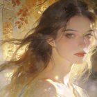 Close-Up Portrait of Woman in White Gown with Flowers