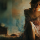 Ethereal Woman in Dimly Lit Dreamy Room