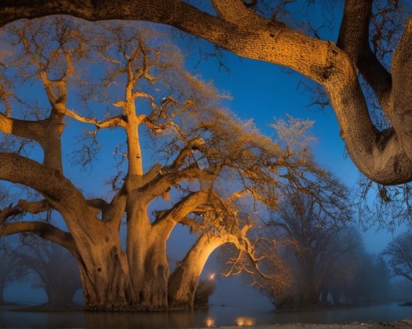 Panoramic View of Baobab Trees at Twilight