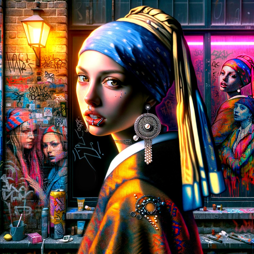 Urban Portrait with Bold Makeup and Graffiti Background