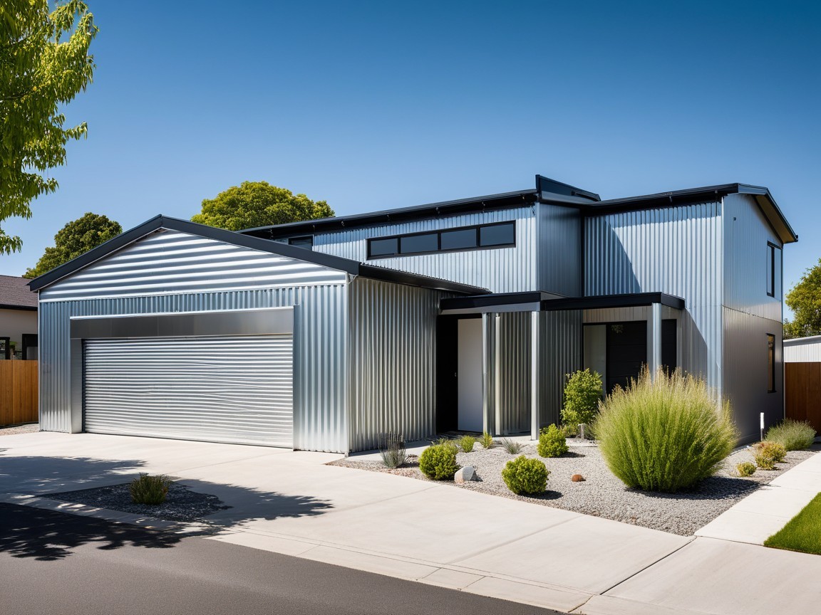 Modern Metallic-Clad Home with Striking Design