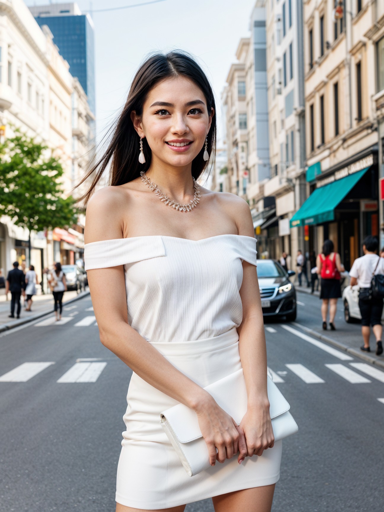 Stylish Woman in Urban Setting with Chic Outfit