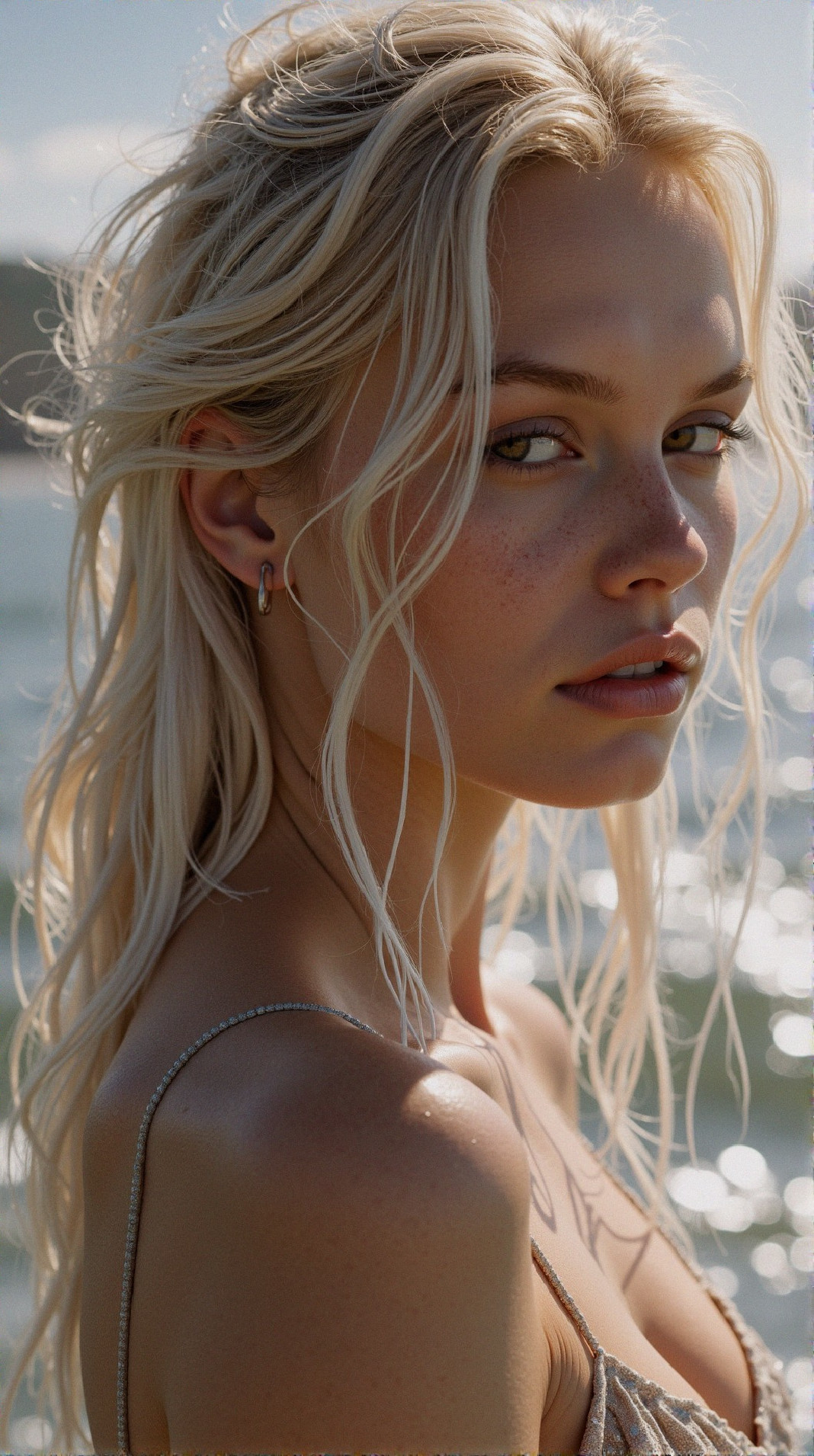 Close-up Portrait of a Young Woman with Blonde Hair
