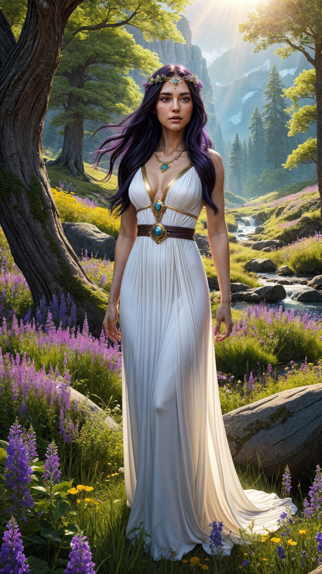 Mystical Figure in Enchanted Forest Setting